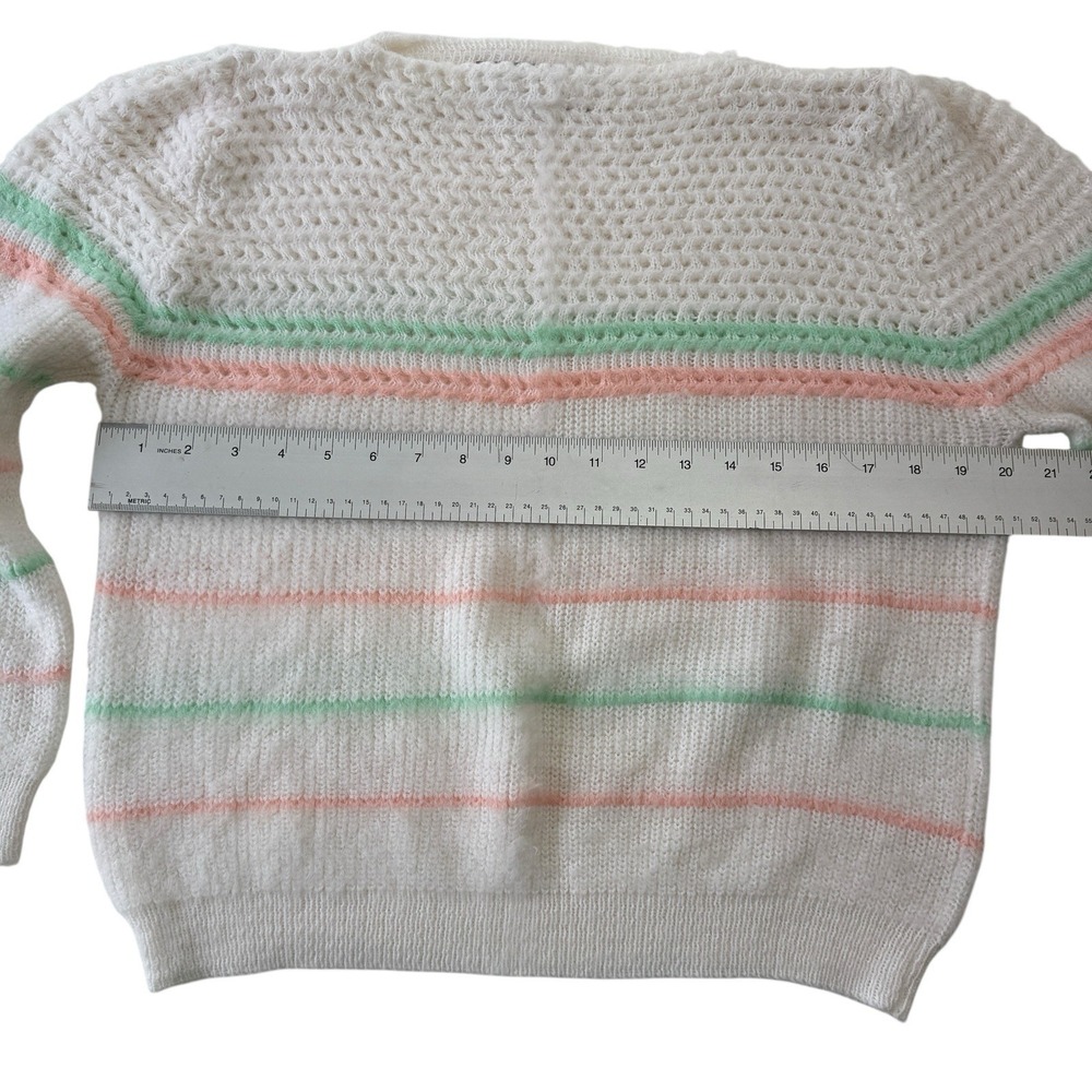 Vintage Parallel Lines‎ Sweater Pastel Stripe Soft Girl Knit Cropped Women's M - Picture 6 of 11